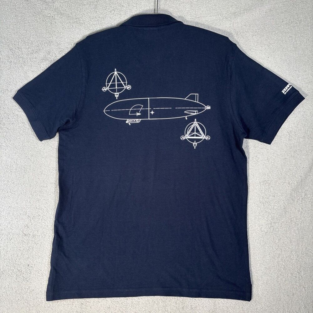 Hakro Men’s XL Polo‎ Shirt Cotton Navy Blue Zeppelin Retro Futurism Steampunk